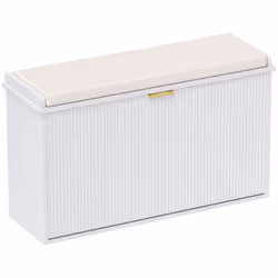 HOMCOM Shoe Storage Bench with Cushion and Flip-Drawer - White