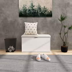 HOMCOM Shoe Storage Bench with Cushion and Flip-Drawer - White - Additional view 7