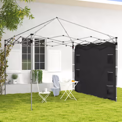 Outsunny Side Panel for 3x3 m Pop Up Gazebos, 1 Pack Sidewall Only, Black