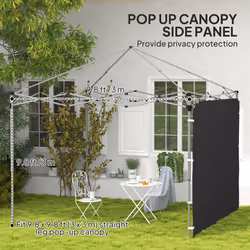 Outsunny Side Panel for 3x3 m Pop Up Gazebos, 1 Pack Sidewall Only, Black