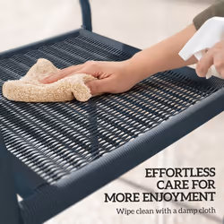 Outsunny Garden Chairs Set of 4, Stackable & Rattan Effect, Dark Grey - Additional view 7