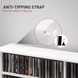 HOMCOM CD Storage Unit DVD Tower Blu-ray Storage Shelf for Office, White - Additional view 5