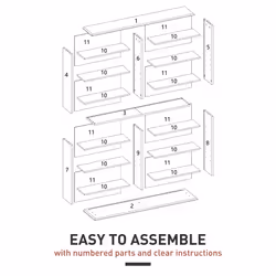 HOMCOM CD Storage Unit DVD Tower Blu-ray Storage Shelf for Office, White - Additional view 6