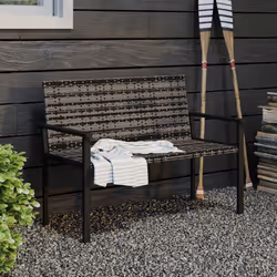 Outsunny Rattan Garden Bench Loveseat with Quick-Drying Padding - Grey - Additional view 8