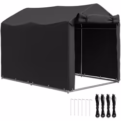 Outsunny Garden Tool Storage Shed with Roll-up Zipper Door, Black - Additional view 8
