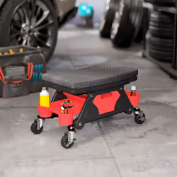 HOMCOM Rolling Mechanic Stool, 135kg Capacity Workshop Stool, Black