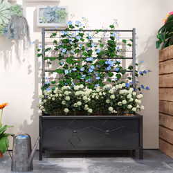 Outsunny Metal Raised Garden Bed Planter Box with Trellis, 90 x 40 x 120 cm - Additional view 6