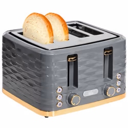 HOMCOM Toaster with 4 Slot, 7 Browning Levels, 1600W, Grey Ripple - Additional view 7