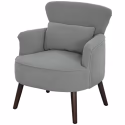 HOMCOM Armchair with Padded Seat and Backrest for Living Room, Light Grey - Additional view 8