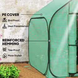 Outsunny Mini Pop Up Greenhouse w/ Reinforced PE Cover, Zipper Door, Green