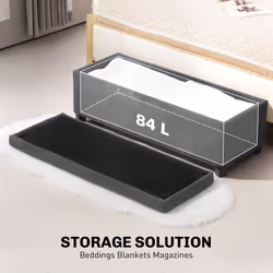 HOMCOM Storage Ottoman with Lid, 112cm Bench Chest Box - Grey - Additional view 7