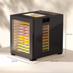 HOMCOM Food Dehydrator with 12 Stainless Steel Tray, 850W Food Dryer Machine