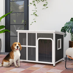 PawHut Wooden Dog Kennel Outdoor w/ Openable Top, 103 x 77 x 83cm