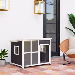 PawHut Wooden Dog Kennel Outdoor w/ Openable Top, 103 x 77 x 83cm - Additional view 6
