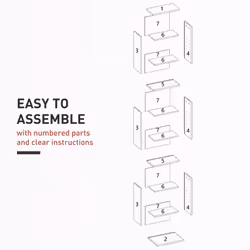 HOMCOM 260 CD Storage Unit 120 DVD Storage Tower with 9 Compartments White - Additional view 6