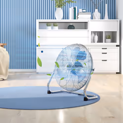 HOMCOM Electric Portable Table Fan with Powerful Airflow, Silver Tone