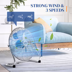 HOMCOM Electric Portable Table Fan with Powerful Airflow, Silver Tone