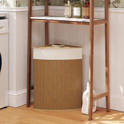 HOMCOM 55L Laundry Hamper with Removable Washable Liner Bag - Brown