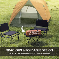 Outsunny 3-4 Person Camping Tent, Waterproof Tent, Orange and Grey