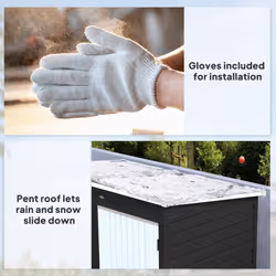 Outsunny 6 x 4ft Metal Garden Shed with Lockable Door and Gloves, Dark Grey - Additional view 5