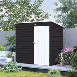 Outsunny 6 x 4ft Metal Garden Shed with Lockable Door and Gloves, Dark Grey - Additional view 7