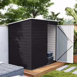 Outsunny 6 x 4ft Metal Garden Shed with Lockable Door and Gloves, Dark Grey - Additional view 8