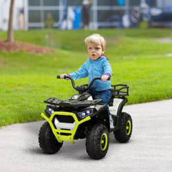 AIYAPLAY 12V Kids Quad Bike w/ 4 Suspension Wheels, for 3-5 Years, Green