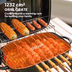 Outsunny Folding Charcoal Barbecue Grill, Portable BBQ for Camping, Black
