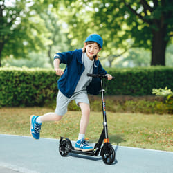 AIYAPLAY Kids Scooter, Foldable Kick Scooter w/ Adjustable Handlebar, Black