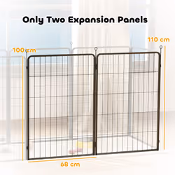 PawHut 2 Piece Expansion Pack Dog Pen for Large Dogs, 100cm Tall, Black