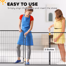 PawHut 2 Piece Expansion Pack Dog Pen for Large Dogs, 100cm Tall, Black - Additional view 4