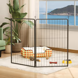 PawHut 2 Piece Expansion Pack Dog Pen for Large Dogs, 100cm Tall, Black - Additional view 7