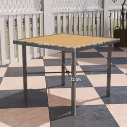 Outsunny 90cm Square Outdoor Patio Garden Dining Table with Umbrella Hole