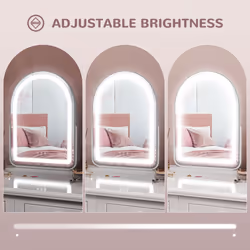 HOMCOM Vanity Mirror with Light, 3 Colour, 360 Degree Rotation, Touch Screen