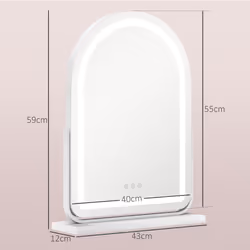 HOMCOM Vanity Mirror with Light, 3 Colour, 360 Degree Rotation, Touch Screen - Additional view 4