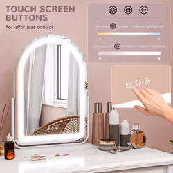 HOMCOM Vanity Mirror with Light, 3 Colour, 360 Degree Rotation, Touch Screen - Additional view 5