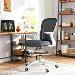HOMCOM Mesh Draughtsman Chair, Ergonomic Drafting Chair - Grey