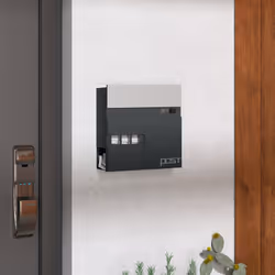 HOMCOM Wall Mounted Post Box, Weatherproof Letterbox with Lock, Grey