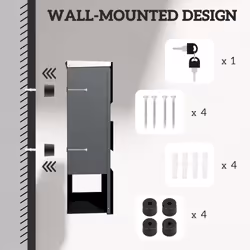 HOMCOM Wall Mounted Post Box, Weatherproof Letterbox with Lock, Grey - Additional view 4