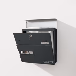 HOMCOM Wall Mounted Post Box, Weatherproof Letterbox with Lock, Grey - Additional view 6