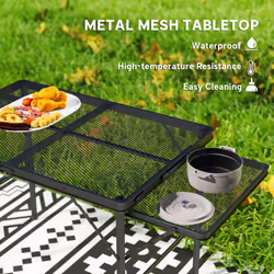 Outsunny 4.5ft Portable Folding Table, Height Adjustable Metal Picnic Table - Additional view 5