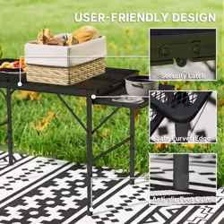 Outsunny 4.5ft Portable Folding Table, Height Adjustable Metal Picnic Table - Additional view 6