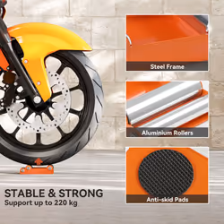 HOMCOM Motorcycle Wheel Roller Stand for Tyre Cleaning and Chain Lubrication - Additional view 4