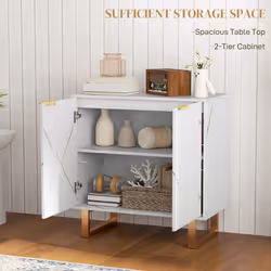 HOMCOM Sideboard, Buffet Cabinet with 2 Doors and Adjustable Shelves, White