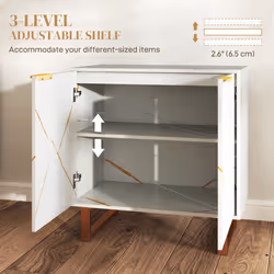 HOMCOM Sideboard, Buffet Cabinet with 2 Doors and Adjustable Shelves, White - Additional view 4