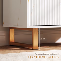 HOMCOM Sideboard, Buffet Cabinet with 2 Doors and Adjustable Shelves, White - Additional view 5