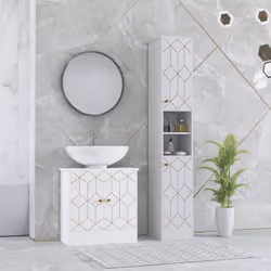 HOMCOM Slim Bathroom Cabinet, Bathroom Storage Cabinet with Doors, White - Additional view 8
