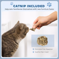 PawHut 2-in-1 Cat Scratcher with Catnip, Cardboard Lounge Bed, Blue - Additional view 4