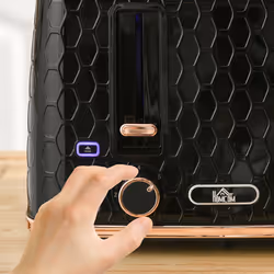 HOMCOM Toaster with 4 Slot, 7 Browning Levels, 1600W, Black Honeycomb - Additional view 7