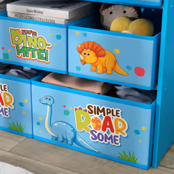 AIYAPLAY 3-Tier Toy Organiser Shelf with 9 Storage Boxes for Bedroom, Blue - Additional view 7